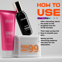 LOLLSEA Skin Reset PDRN Toner Pads | Sooth, Hydrate, Brighten